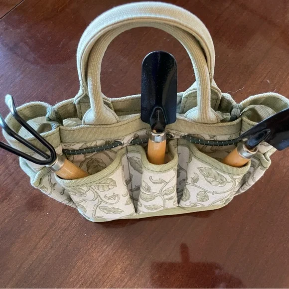 Longaberger Green and Cream Garden Tool Set - Picture 3 of 3